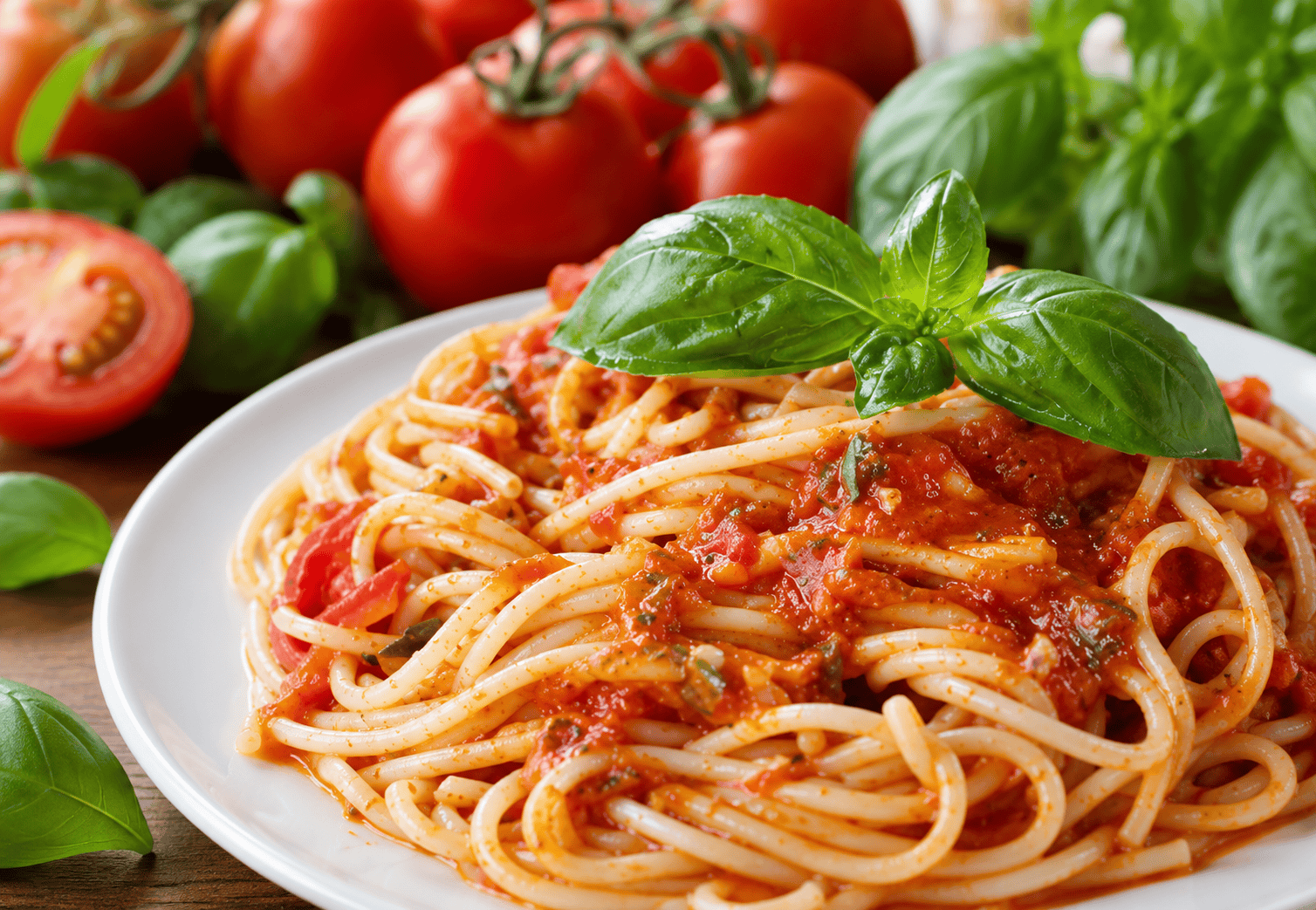 Molho ao sugo rápido com tomate pelado e manjericão