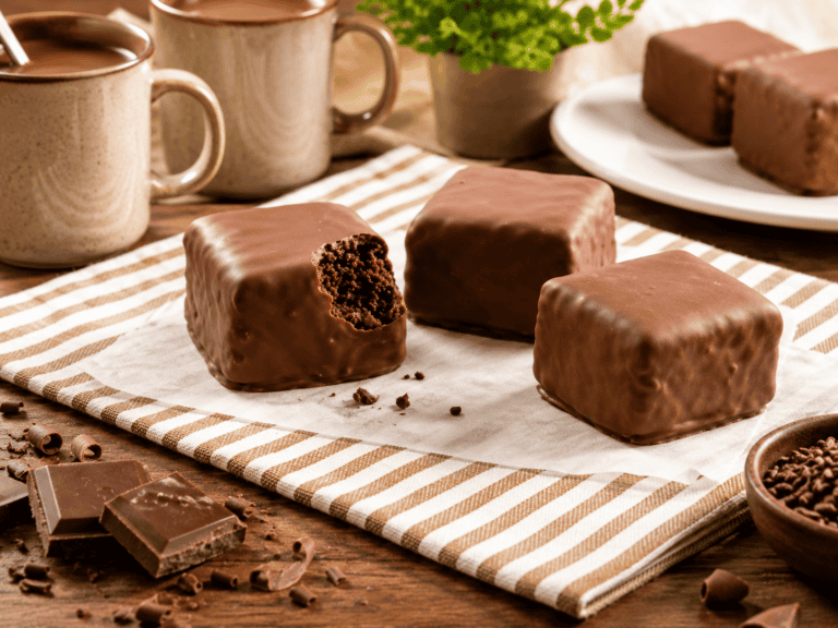 Pão de mel caseiro coberto com chocolate