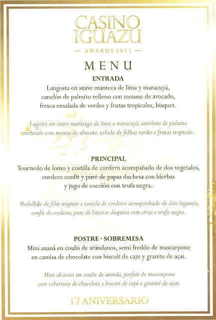 Menu de Jantar de Aniversário de Hotel