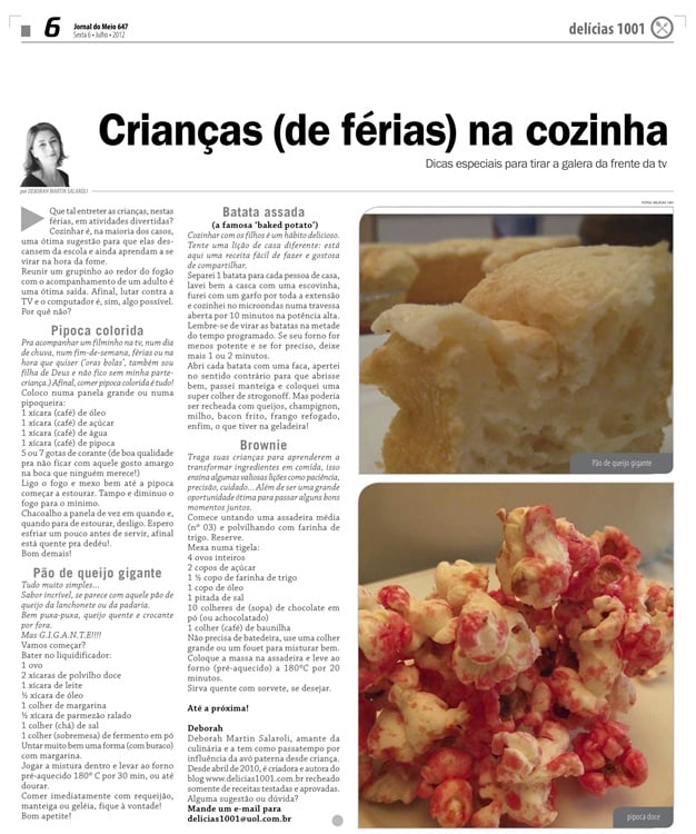 Crianças (de férias) na cozinha