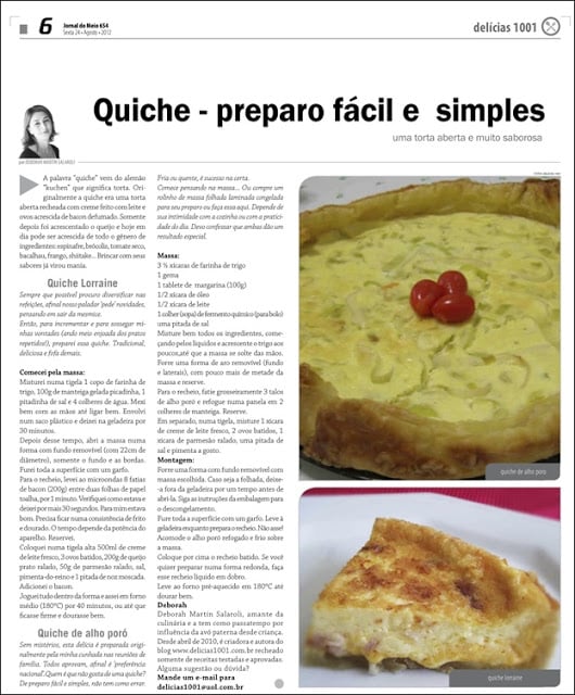 Quiches na mídia