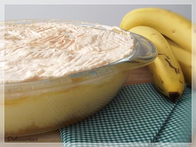 Doce de banana em creme nevado - Delicias1001